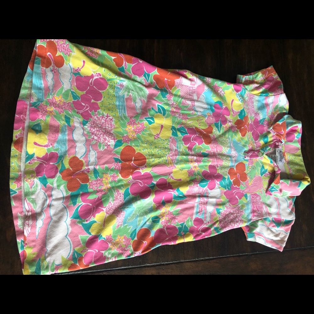 Parrot & Hibiscus Lilly Pulitzer Girls Dress Sz 10